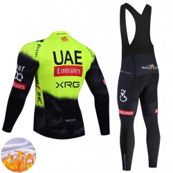 Wielershirt Lange Mouw en Lange Koersbroek Winter UAE Team Emirates XRG 2025 Heren