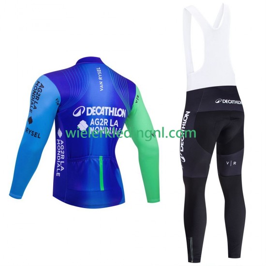 Wielershirt Lange Mouw en Lange Koersbroek pro decathlon ag2r 2025 Heren