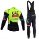 Wielershirt Lange Mouw en Lange Koersbroek pro uae team emirates 2025 fluo Heren