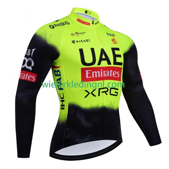 Lange Mouw Wielershirt equipe pro uae team emirates 2025 fluo Heren