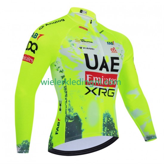 Lange Mouw Wielershirt equipe pro uae team emirates xrg tdf editon race fluo 2025 Heren