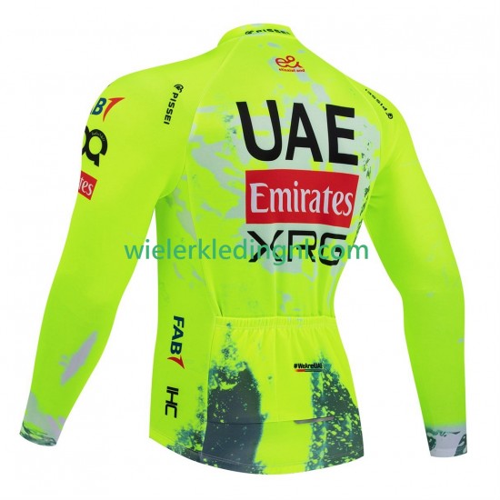 Lange Mouw Wielershirt equipe pro uae team emirates xrg tdf editon race fluo 2025 Heren