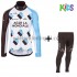 Wielershirt Lange Mouw en Fietsbroek Lang 2017 AG2R La Mondiale Kind M001