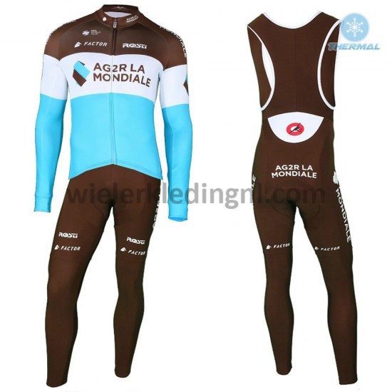 Wielershirt Lange Mouw en Lange Koersbroek 2018 AG2R La Mondiale Winter M002 Wielershirt Lange Mouw en Lange Koersbroek 2018 AG2R La Mondiale Winter M002