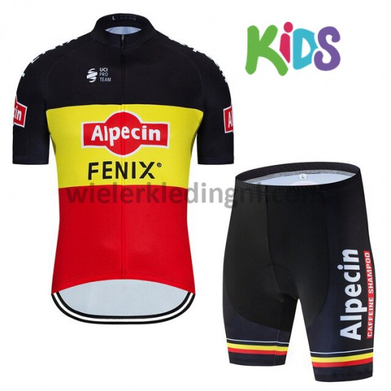 Wielershirt en Kort Fietsbroek 2020 Alpecin–Fenix Kind M002