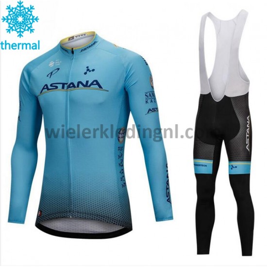 Wielershirt Lange Mouw en Lange Koersbroek 2018 Astana Pro Team Winter M001 Wielershirt Lange Mouw en Lange Koersbroek 2018 Astana Pro Team Winter M001