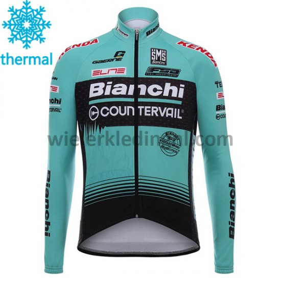 Wielershirt Lange Mouw en Lange Koersbroek 2017 Bianchi Countervail Winter M001