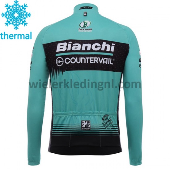 Wielershirt Lange Mouw en Lange Koersbroek 2017 Bianchi Countervail Winter M001