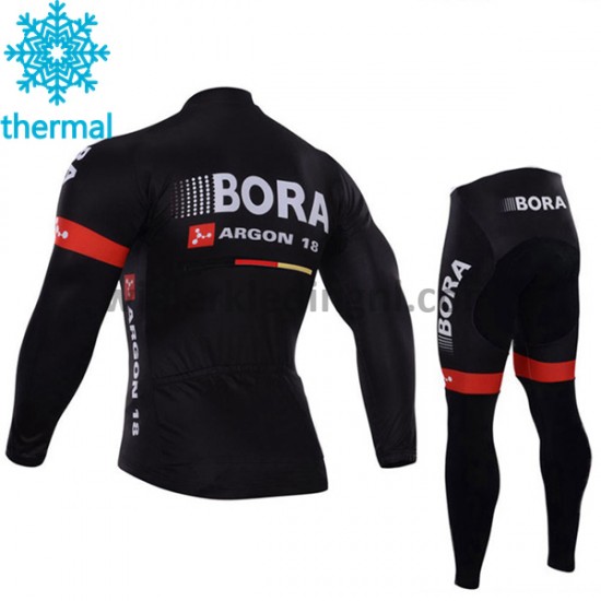 Wielershirt Lange Mouw en Fietsbroek Lang 2017 Bora-Hansgrohe Kind Winter M003