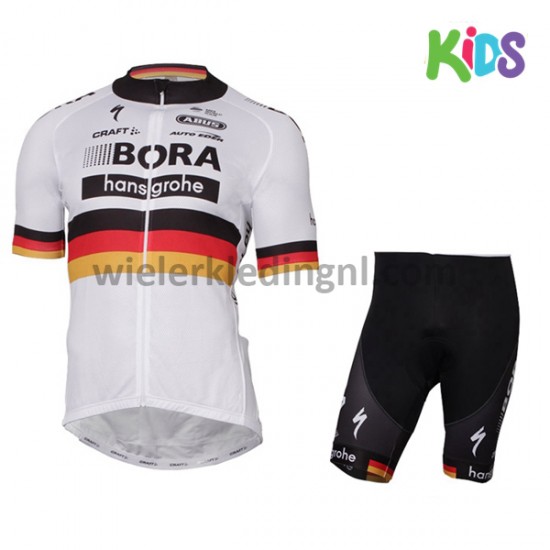 Wielershirt en Kort Fietsbroek 2017 Bora-Hansgrohe Kind M004