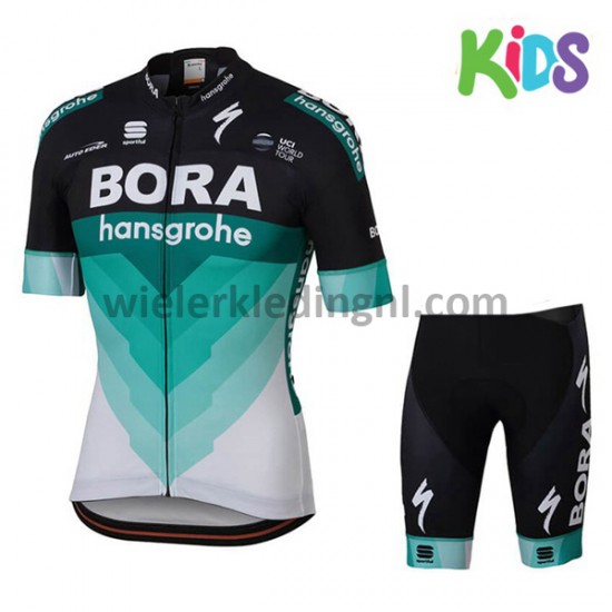 Wielershirt en Kort Fietsbroek 2018 Bora Hansgrohe Kind M001