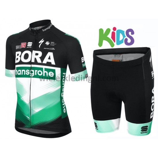 Wielershirt en Kort Fietsbroek 2020 Bora-Hansgrohe Kind M001