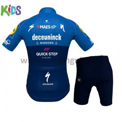 Wielershirt en Kort Fietsbroek 2021 Deceuninck–Quick-Step Kind M001