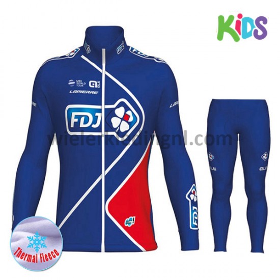 Wielershirt Lange Mouw en Fietsbroek Lang 2017 FDJ Kind Winter M002 Wielershirt Lange Mouw en Fietsbroek Lang 2017 FDJ Kind Winter M002