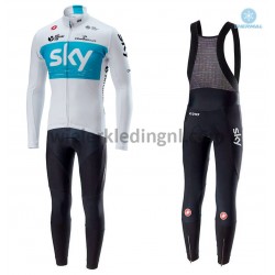 Wielershirt Lange Mouw en Lange Koersbroek 2018 Team Sky Winter M001