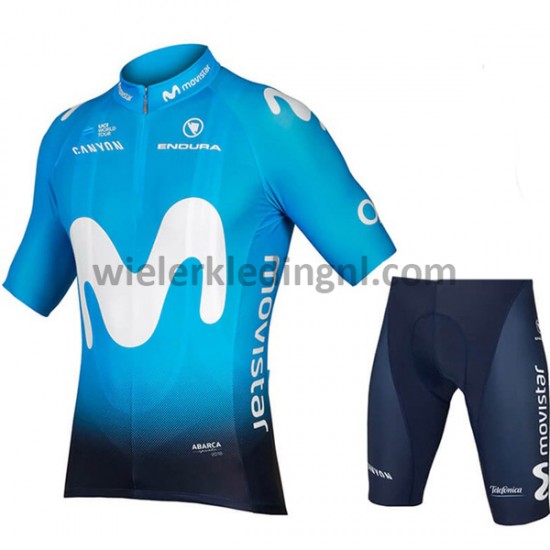 Wielershirt en Kort Fietsbroek 2018 Movistar Team M001