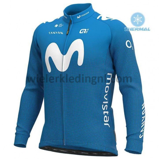 Wielershirt Lange Mouw en Lange Koersbroek 2020 Movistar Team Winter M001