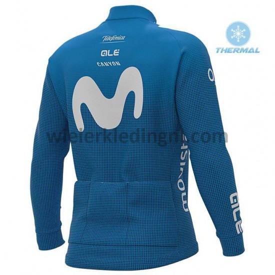 Wielershirt Lange Mouw en Lange Koersbroek 2020 Movistar Team Winter M001