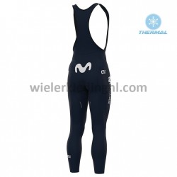 Wielershirt Lange Mouw en Lange Koersbroek 2020 Movistar Team Winter M001