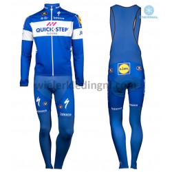 Wielershirt Lange Mouw en Lange Koersbroek 2018 Quick Step Floors Winter M001