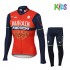 Wielershirt Lange Mouw en Fietsbroek Lang 2017 Bahrain Merida Kind M001
