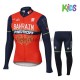 Wielershirt Lange Mouw en Fietsbroek Lang 2017 Bahrain Merida Kind M001