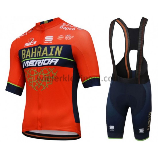 Wielershirt en Kort Koersbroek 2018 Bahrain Merida M001