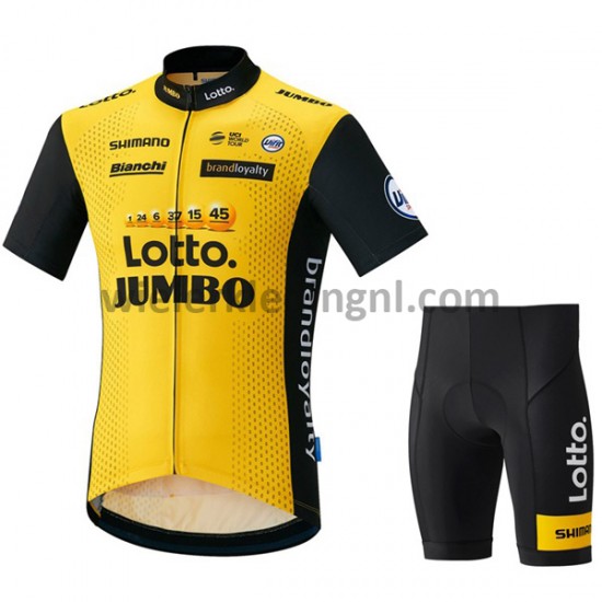 Wielershirt en Kort Fietsbroek 2018 LottoNL-Jumbo M001