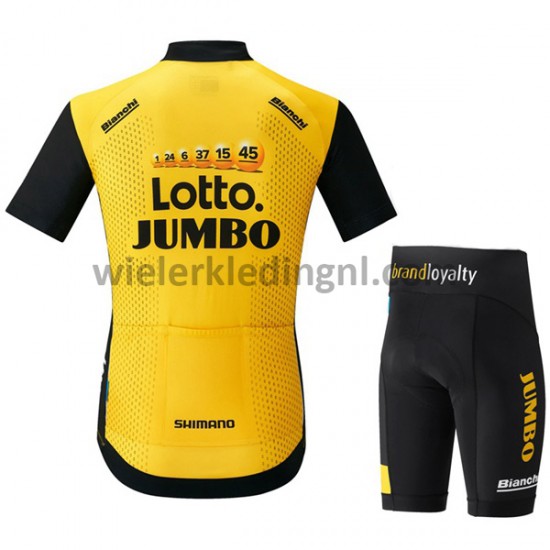 Wielershirt en Kort Fietsbroek 2018 LottoNL-Jumbo M001