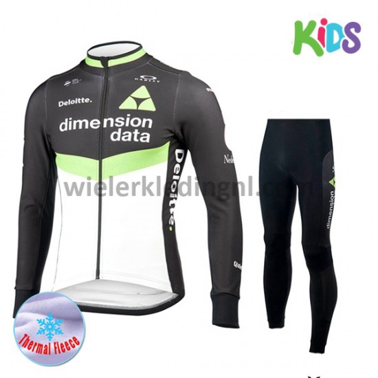 Wielershirt Lange Mouw en Fietsbroek Lang 2017 Dimension Data Kind Winter M001