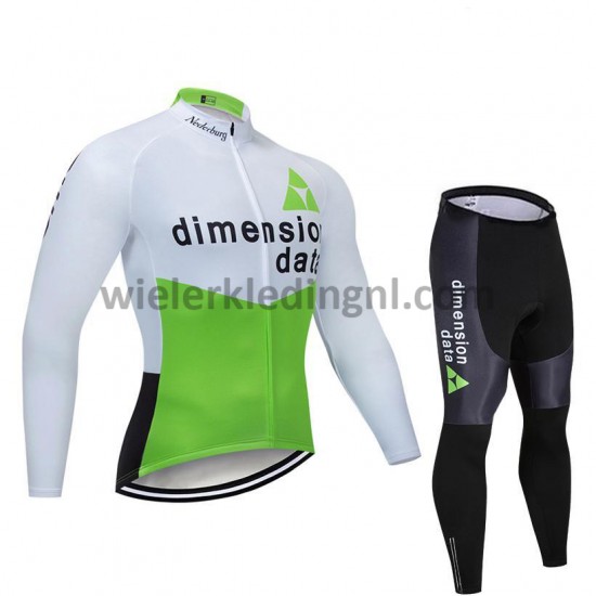 Wielershirt Lange Mouw en Fietsbroek Lang 2019 Dimension Data M001