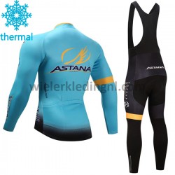 Wielershirt Lange Mouw en Lange Koersbroek 2017 Astana Pro Team Dames Winter M001