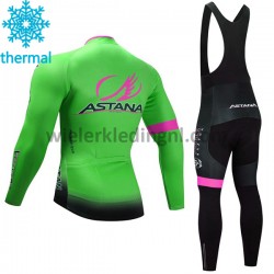 Wielershirt Lange Mouw en Lange Koersbroek 2017 Astana Pro Team Dames Winter M002