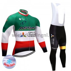 Wielershirt Lange Mouw en Lange Koersbroek 2017 Astana Pro Team Dames Winter M004