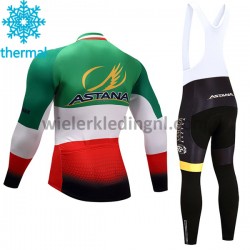 Wielershirt Lange Mouw en Lange Koersbroek 2017 Astana Pro Team Dames Winter M004