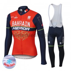 Wielershirt Lange Mouw en Lange Koersbroek 2017 Bahrain Merida Dames Winter M001