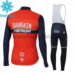 Wielershirt Lange Mouw en Lange Koersbroek 2017 Bahrain Merida Dames Winter M001