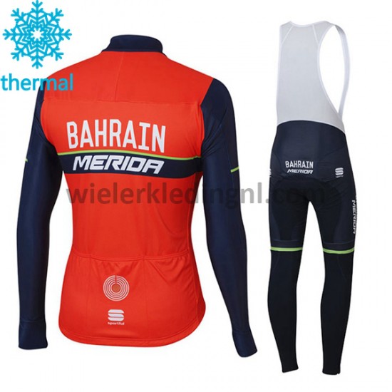 Wielershirt Lange Mouw en Lange Koersbroek 2017 Bahrain Merida Dames Winter M001