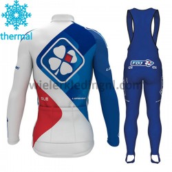 Wielershirt Lange Mouw en Lange Koersbroek 2017 FDJ Dames Winter M001