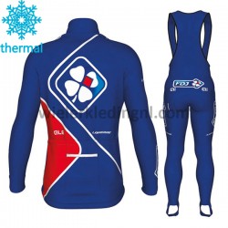 Wielershirt Lange Mouw en Lange Koersbroek 2017 FDJ Dames Winter M002