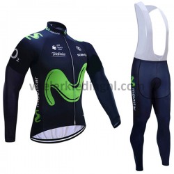 Wielershirt Lange Mouw en Lange Koersbroek 2017 Movistar Team Dames M001