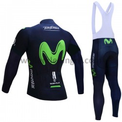 Wielershirt Lange Mouw en Lange Koersbroek 2017 Movistar Team Dames M001