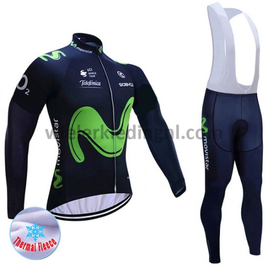 Wielershirt Lange Mouw en Lange Koersbroek 2017 Movistar Team Dames Winter M001 Wielershirt Lange Mouw en Lange Koersbroek 2017 Movistar Team Dames Winter M001