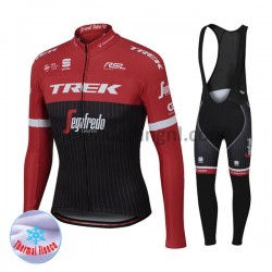 Wielershirt Lange Mouw en Lange Koersbroek 2017 Trek-Segafredo Dames Winter M001