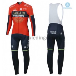 Wielershirt Lange Mouw en Lange Koersbroek 2018 Bahrain Merida Dames Winter M001