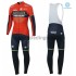 Wielershirt Lange Mouw en Lange Koersbroek 2018 Bahrain Merida Dames Winter M001