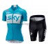 Wielershirt en Kort Fietsbroek 2018 Team Sky Dames M002