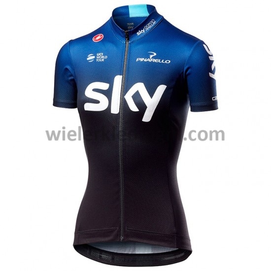 Wielershirt en Kort Fietsbroek 2019 Team Sky Dames M001