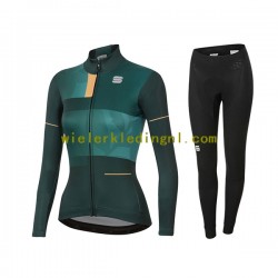 Wielershirt Lange Mouw en Fietsbroek Lang 2021 Sportful Leaf Dame N001