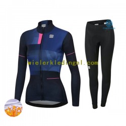 Wielershirt Lange Mouw en Fietsbroek Lang Winter 2021 Sportful Leaf Dame N001